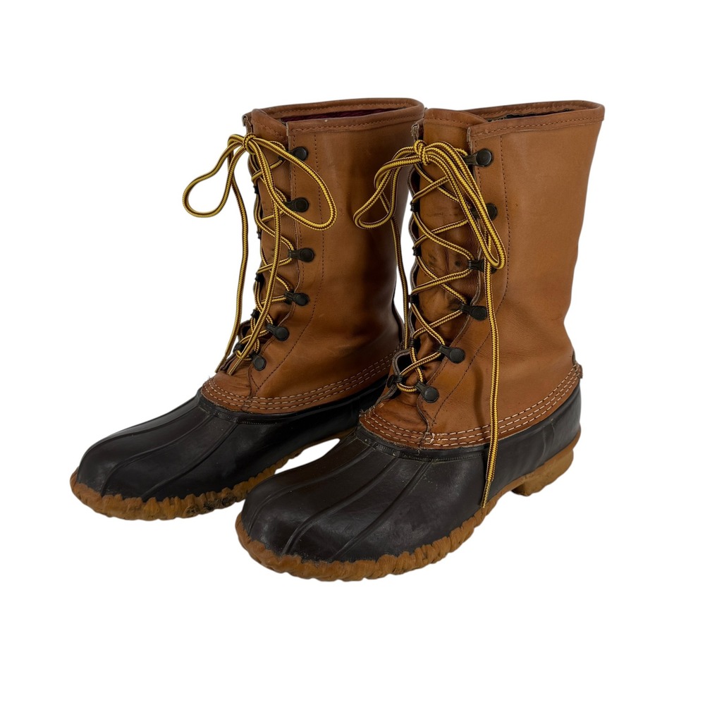 LL Bean Boots Duck Mens 10 11" Leather Rubber Waterproof GTX Insulated VTG 90s